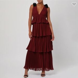 Irene Tiered Maxi Dress With Velvet Bows